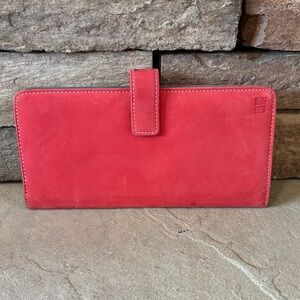 Designers Guild reddish pink passport wallet